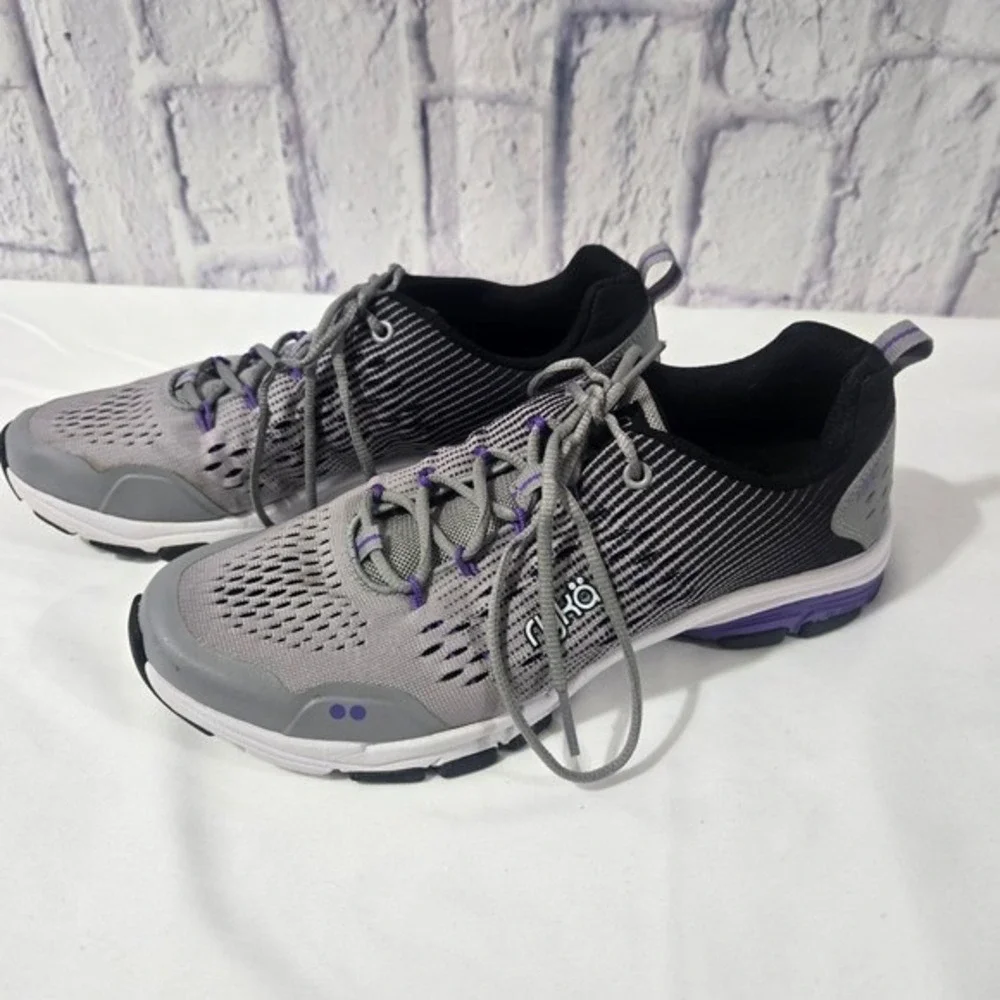 Ryka Vivid RZX Women's Athletic Shoes‎ Gray Purple Lace Up Sneakers Size 9.5